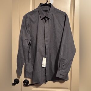 Bar III Men's Navy Blue Dress Shirt